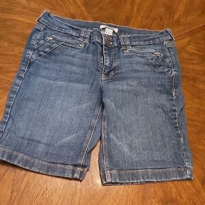 Blue Denim Jean Shorts Sz 8 Noir White House Black Market Dressy Casual Normcore